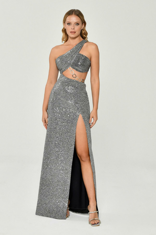 sparkly evening dress