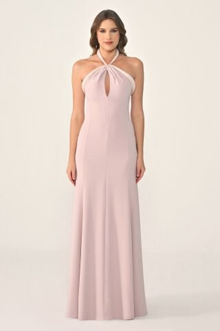 Üst Payet Aksesuarlı Örme Kumaş Uzun Elbise