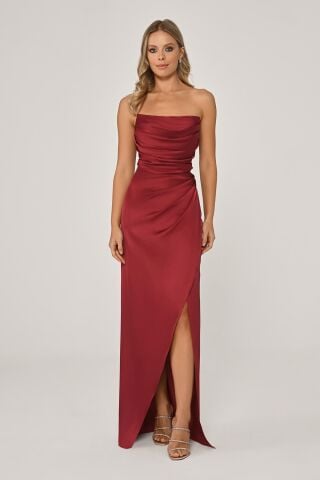 Strapless Satin LONG DRESS