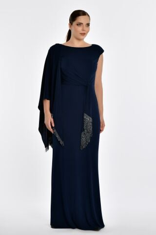 SHAWL DRESS LONG EKSESUARL the padded KOLSUZ