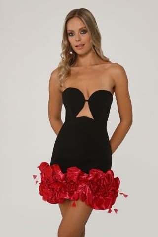 Strapless Heart Chest Short Dress
