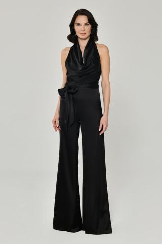 DEGAGE WAISTLINED LONG LEG JUMPSUIT