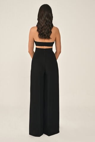 Derin V Yaka Beli Taşlı Uzun Tulum