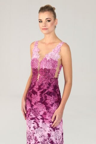 Göğüs Transparan Uzun Elbise