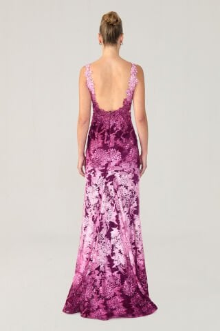 Göğüs Transparan Uzun Elbise